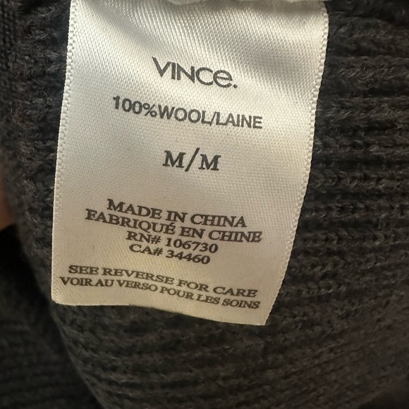 Vince Merino Full-Zip Sweater in Gray Size M - Picture 6 of 6